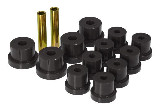 Prothane Rear Spring Eye and Shackle Bushing Kit - Multi Leaf - Black