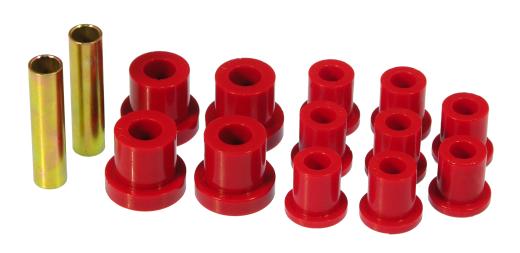 Prothane Rear Leaf Spring Eye and Shackle Bushings Kit - Red