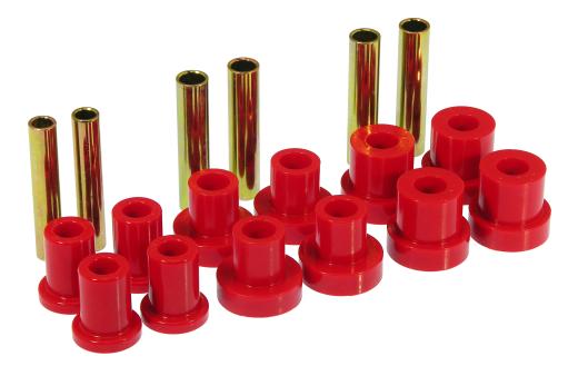 Prothane Front Leaf Spring and Shackle Bushings - Red