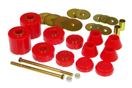 Prothane Body to Frame Mount Bushings and Radiator Support Bushings - Red