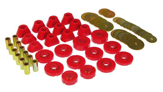 Prothane Body Mount Bushings and Radiator Support Bushings - Red