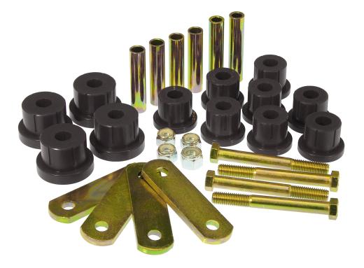 Prothane Rear Spring Eye and HD Shackle Kit - Multi Leaf - Black