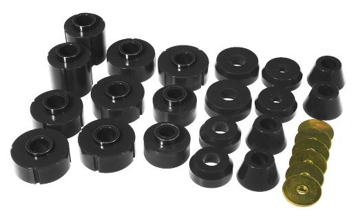 Prothane Body Mount Bushings and Radiator Support Bushings - Black