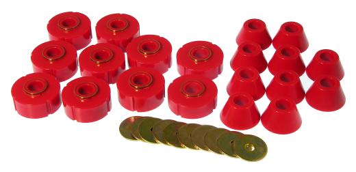 Prothane Body Mount Bushings and Radiator Support Bushings - Red