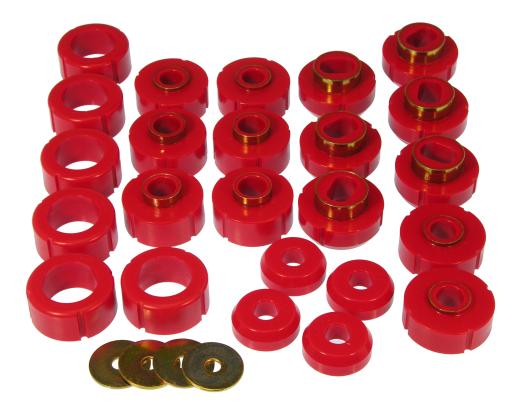 Prothane Body to Frame Mount Bushings and Radiator Support Bushings - Red