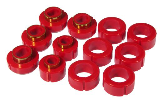 Prothane Body to Frame Mount Bushings and Radiator Support Bushings Kit - Red