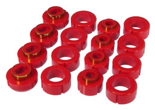 Prothane Body to Frame Mount Bushings and Radiator Support Bushings Kit - Red