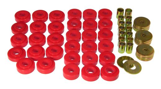 Prothane Body Mount Bushings and Radiator Support Bushings - Red