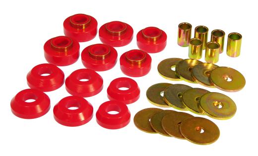 Prothane Body Mount Bushings and Radiator Support Bushings - Red