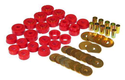 Prothane Body Mount Bushings and Radiator Support Bushings - Red