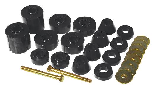 Prothane Body Mount Bushing and Radiator Support Bushings Kit - Black