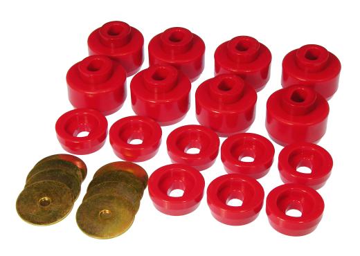 Prothane Body Mount Bushings and Radiator Support Bushings - Red