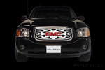 Putco Bolt-Over Grilles - Flaming Inferno Stainless Steel w/ Logo Cutout