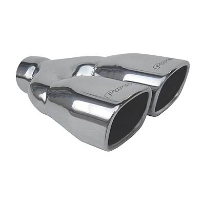 Pypes Stainless Steel Polished Exhaust Tip - Slant Cut - Rolled Edge - 2.5