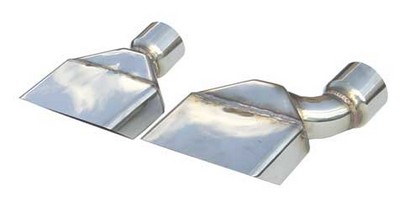 Pypes Stainless Steel Polished Exhaust Tip - Rectangular - Slant Cut - 2.5