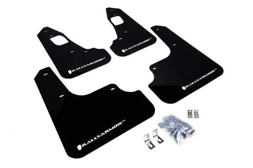 Rally Armor Mud Flaps - Black/White Logo