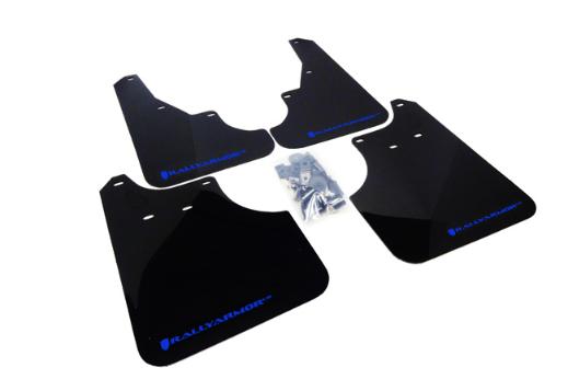 Rally Armor Mud Flaps - Black/Blue Logo