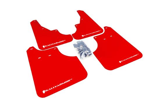 Rally Armor Mud Flaps - Red/White Logo