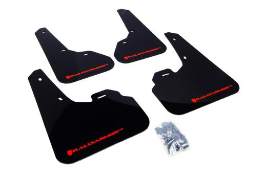 Rally Armor Mud Flaps - Black/Red logo