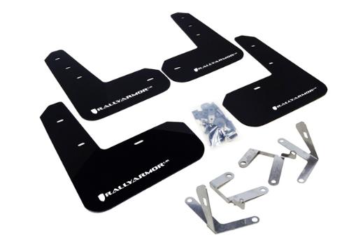 Rally Armor Mud Flaps - Black/White Logo