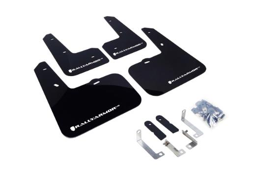 Rally Armor Mud Flaps - Black/White Logo