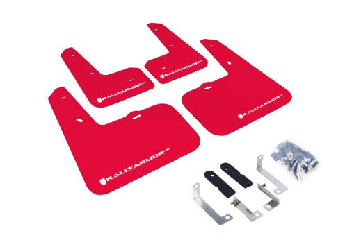 Rally Armor Mud Flaps - Red/White Logo