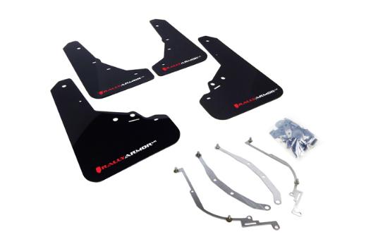 Rally Armor Mud Flaps - Black/Red and White Logo