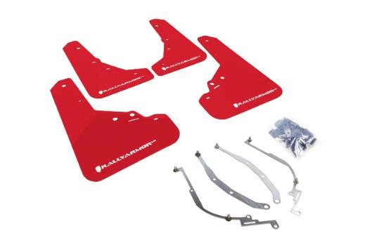 Rally Armor Mud Flaps - Red/White Logo