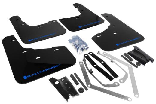 Rally Armor Mud Flaps - Black/Blue Logo