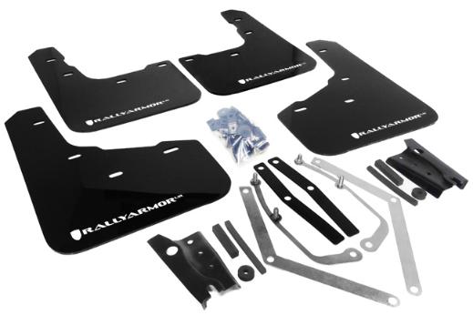 Rally Armor Mud Flaps - Black/White Logo