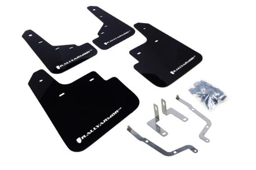 Rally Armor Mud Flaps - Black/White Logo