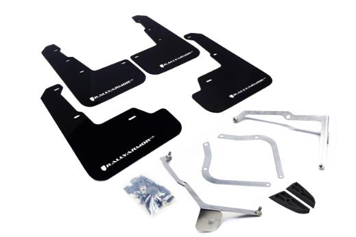 Rally Armor Mud Flaps - Black/White Logo