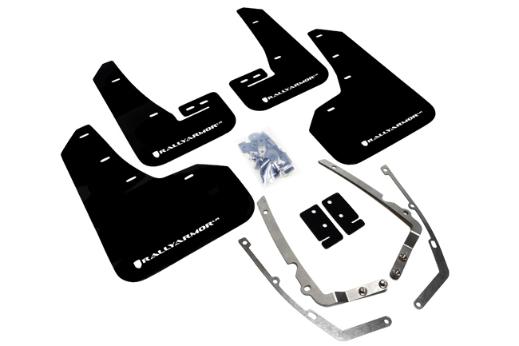 Rally Armor Mud Flaps - Black/White Logo