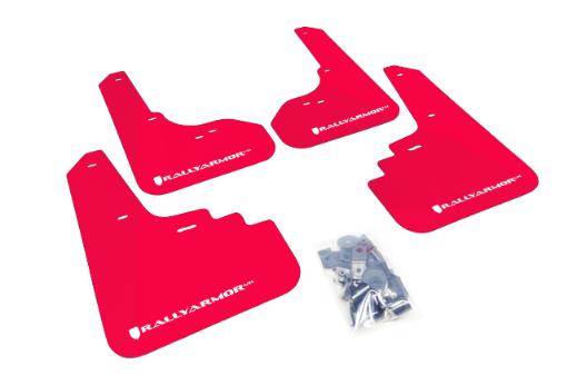 Rally Armor Mud Flaps - Red/White Logo