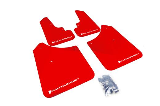 Rally Armor Mud Flaps - Red/White Logo