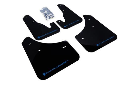 Rally Armor Mud Flaps - Black/Blue Logo