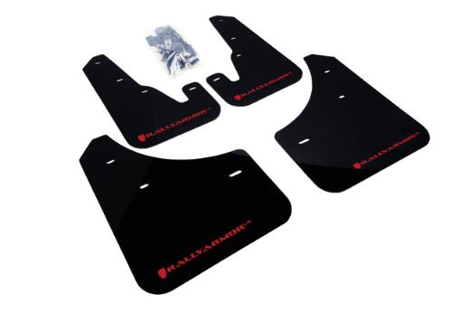 Rally Armor Mud Flaps - Black/Red logo