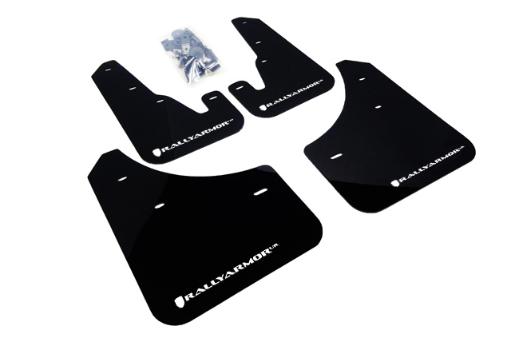 Rally Armor Mud Flaps - Black/White Logo