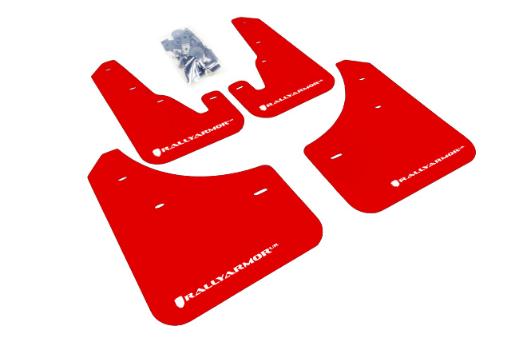 Rally Armor Mud Flaps - Red/White Logo