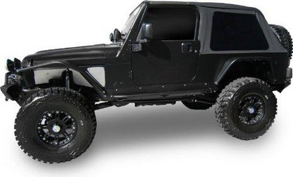 Rampage Frameless Soft Trail Top Kit - Sailcloth Black Diamond with Tinted Windows (Upper Half Door Skins Sold Separately)