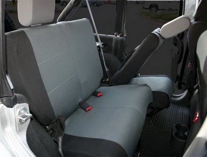 Rampage Custom Fit Polycanvas Seat Cover - Rear Set - Black/Gray