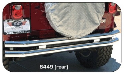 Rampage Double Tube Front or Rear Bumper without Hoop - Stainless Steel 