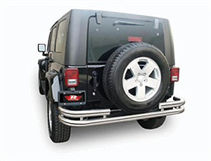 Rampage Double Tube Rear Bumper - Stainless Steel 