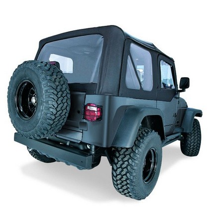 Rampage Soft Top OEM Replacement - Black Diamond with Door Skins