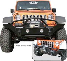 Rampage Recovery Front Bumper with Stinger - Textured Finish (Lights Sold Separately)