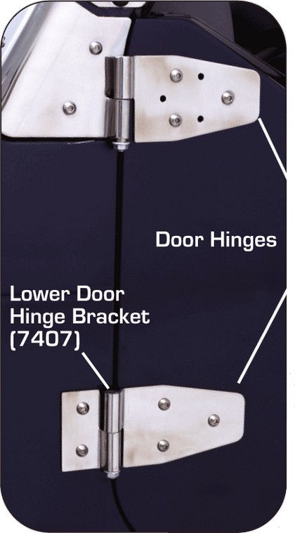 Rampage Lower Door Hinge Brackets - Stainless Steel