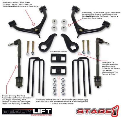 ReadyLift® Smart Suspension Systems (SST) Lift Kit (Front Lift: 4.0