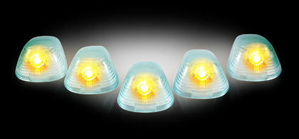 Recon (5-Piece Set) Super White Cab Roof Light Lenses Only & Amber Xenon Bulbs