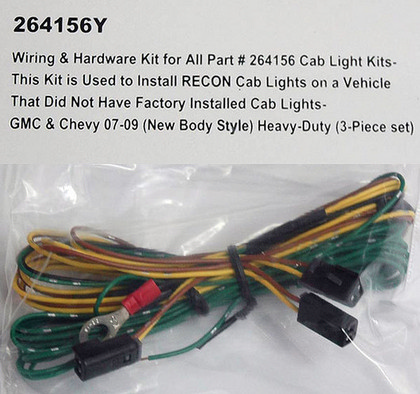 Recon Wiring & Hardware Kit for All Part #264156 Cab Light Kits - (3-Piece Set)