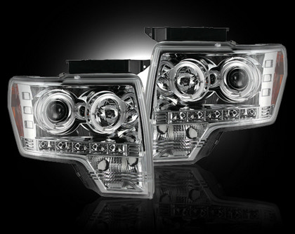 Recon Projector Headlight Set - Clear / Chrome